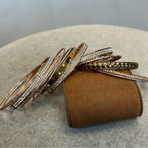 Rose gold rhinestone embellished bracelet bundle